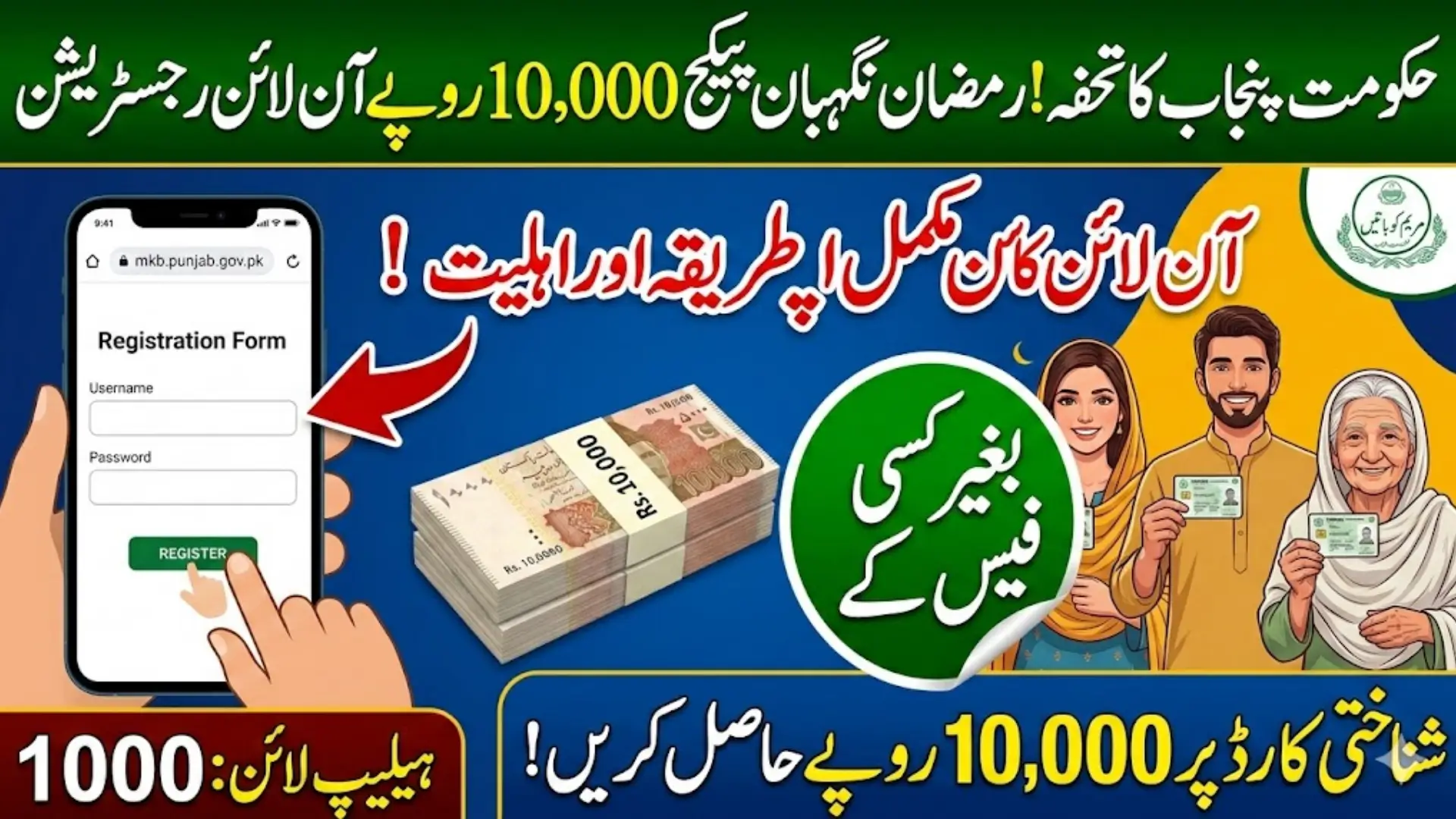 Mkb Punjab Gov pk portal 10000 Apply Online Ramzan Nigehban Package 2026