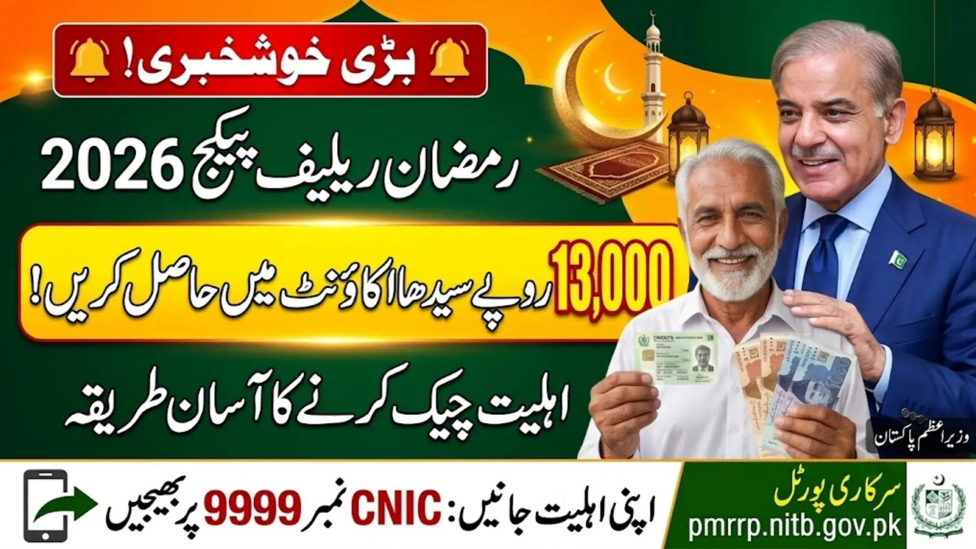 Ramzan Relief Package 2026 Eligibility Check Get Rs 13000 Directly in Your Account