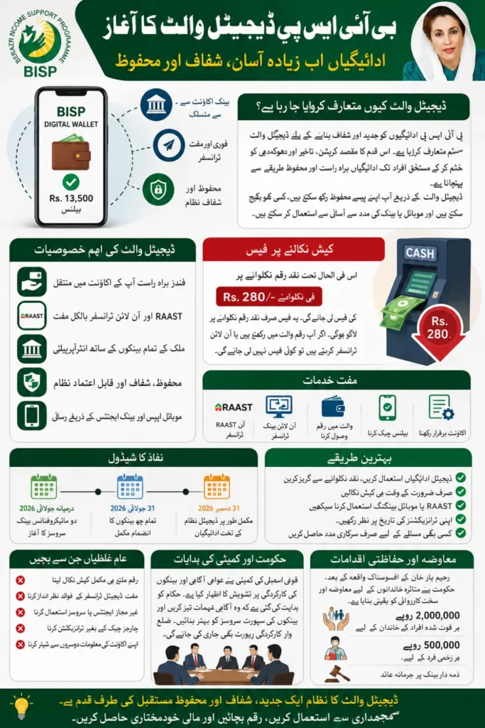 BISP will Introduce Digital Wallets with Cash Withdrawal Fees – Complete Guide 2026
