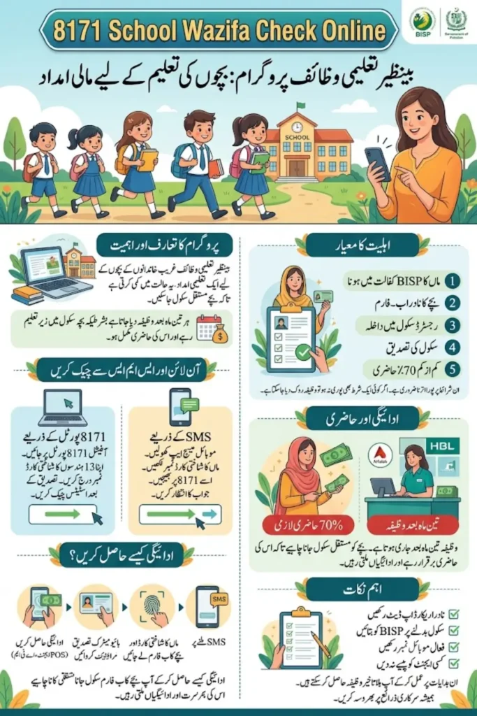 8171 School Wazifa Check Online & Check Beneficiary Student List